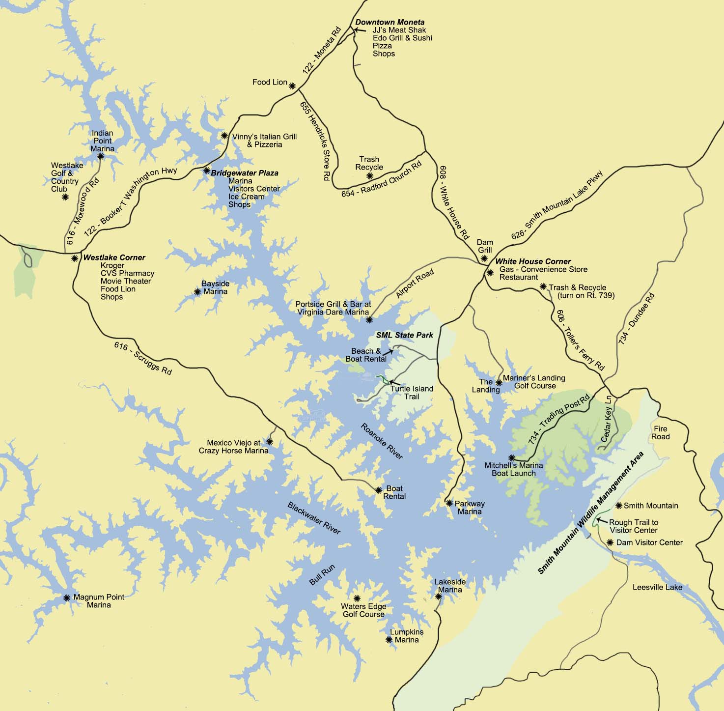 Smith Mountain Lake Navigation Map